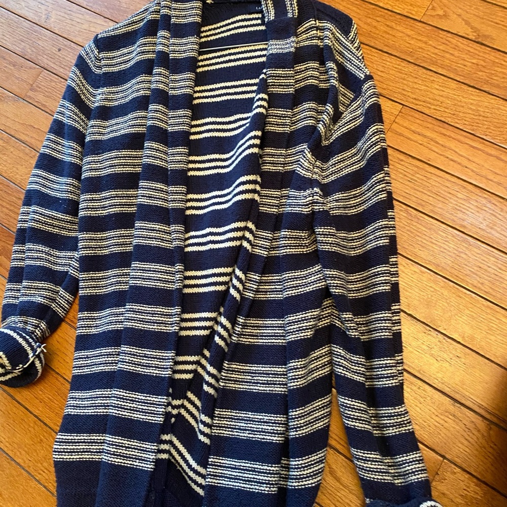 Woman’s medium lands end sweater cardigan thick